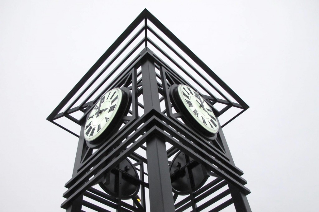 Shopping Center Clock Tower Clocks Illuminated GPS Automatic 48-inch Roman by Lumichron, Village of Wheeling, IL