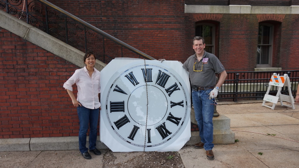 Clock Tower Clock Restoration illuminated automatic GPS by Lumichron Sidney Yates building Washington DC