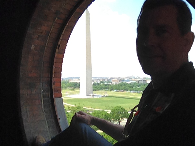 Bird's eye view of the Washington Monument, from the clock tower