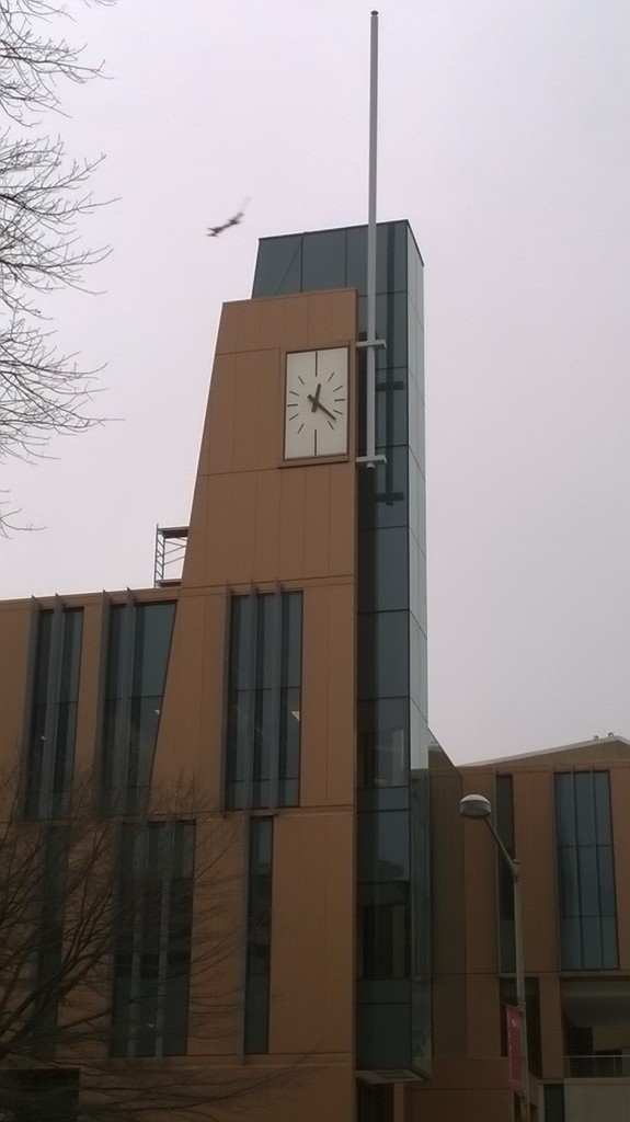 UDC student center Washington DC A tower with custom Clock inset built by Lumichron