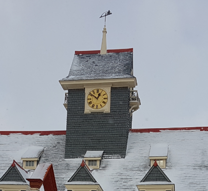 Lumichron Refurbished 1921 60-inch Tower Clock at the Old #1 Fire Hall in the City of Regina, Saskatchewan, Canada