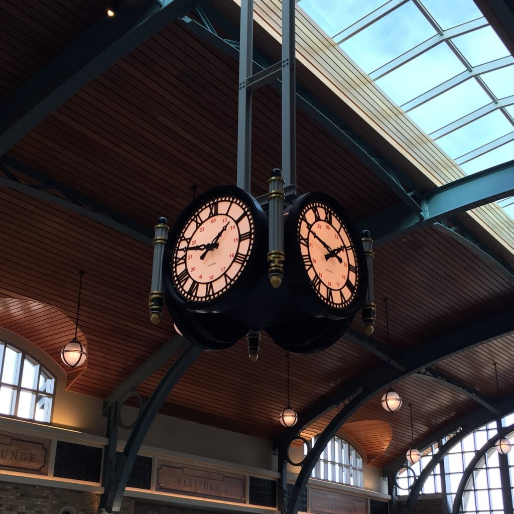 LUMICHRON's reproduction of the Waterloo Station Clock, 4-sided custom suspended clock