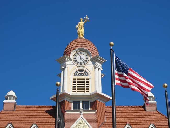 Clock tower on Onconto County Courthouse