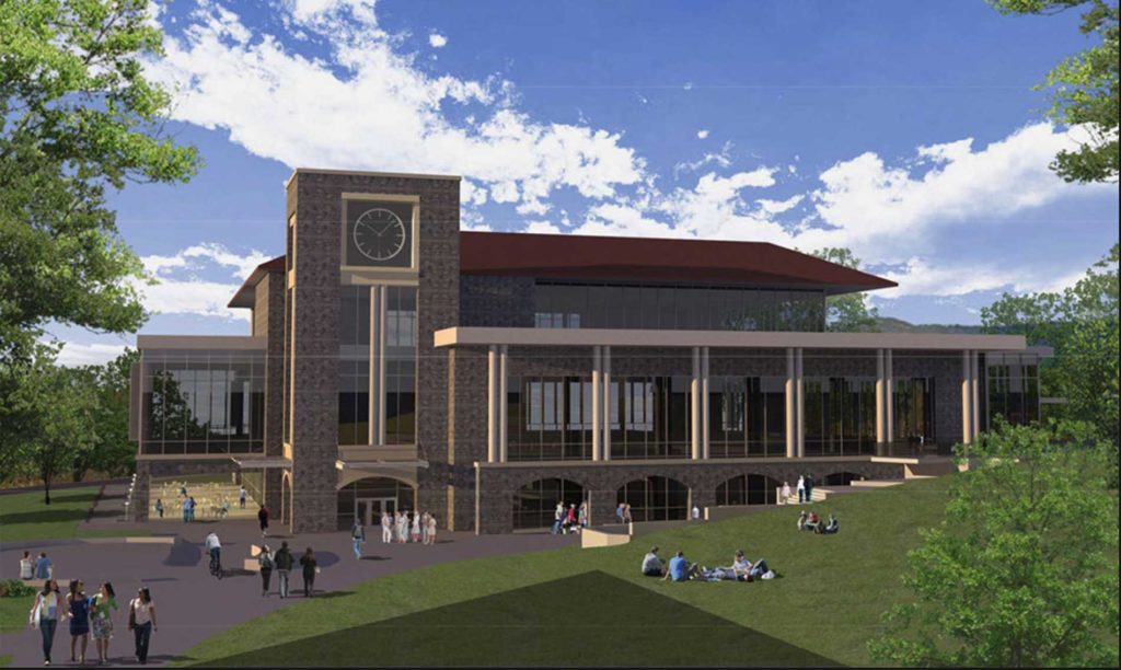 Architectural rendering of Dining Hall Clock Tower at James Madison University