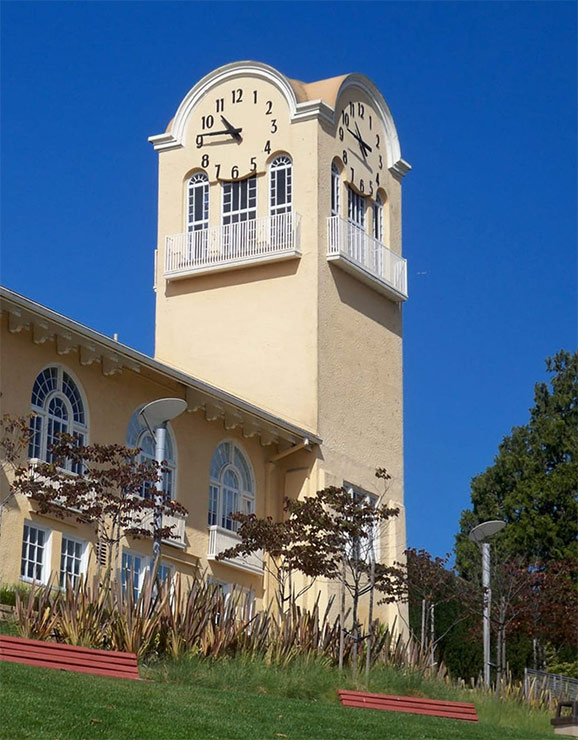 Skeletal marker silhouette Tower Clock Restoration Tamalpais High School by Lumichron