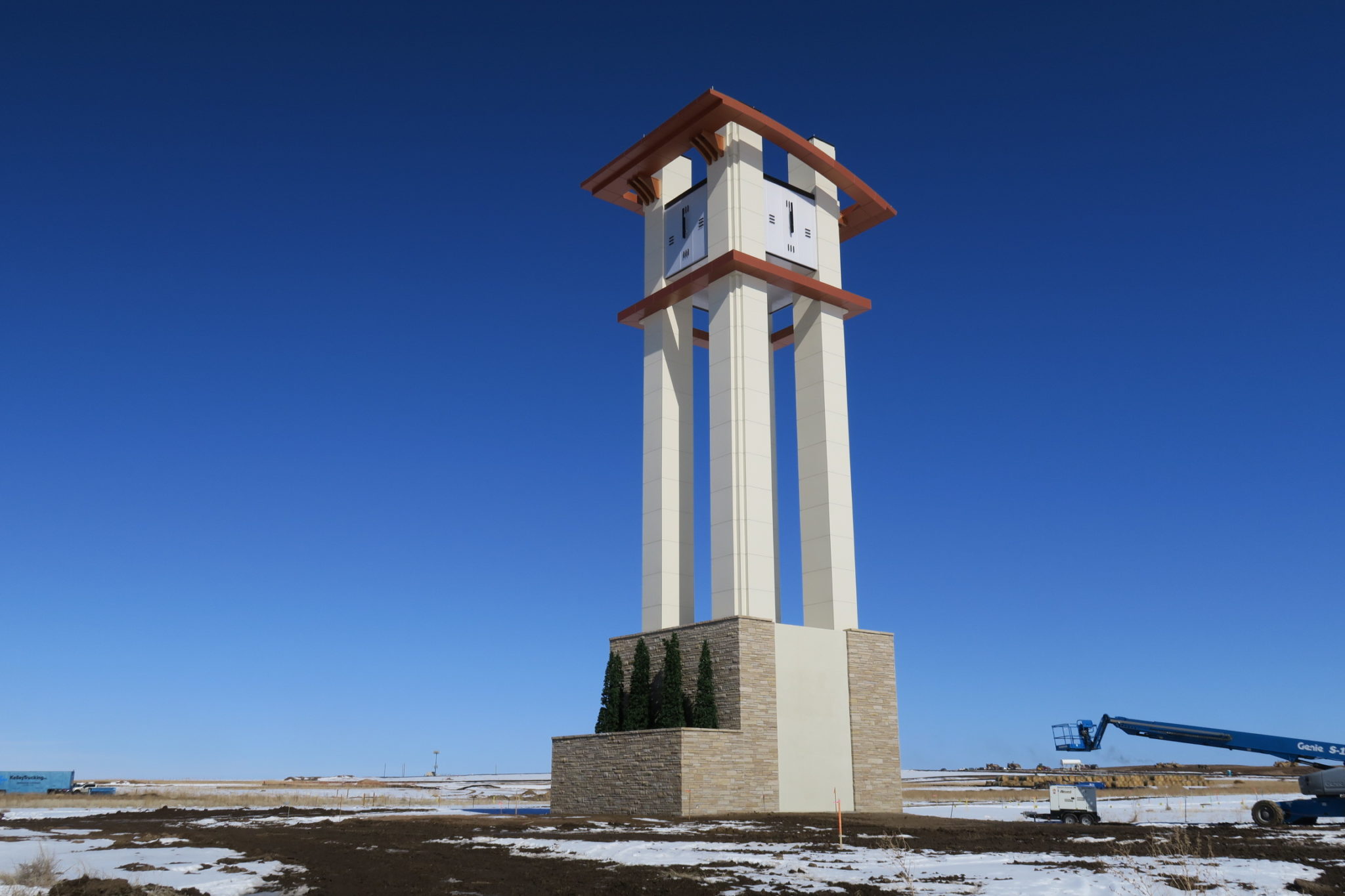 The Aurora Highlands Clock Tower 2 14 Blue Sky Lumichron Clock Company