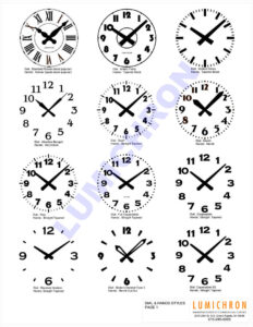 PDF of Lumichron Clock dials and hands