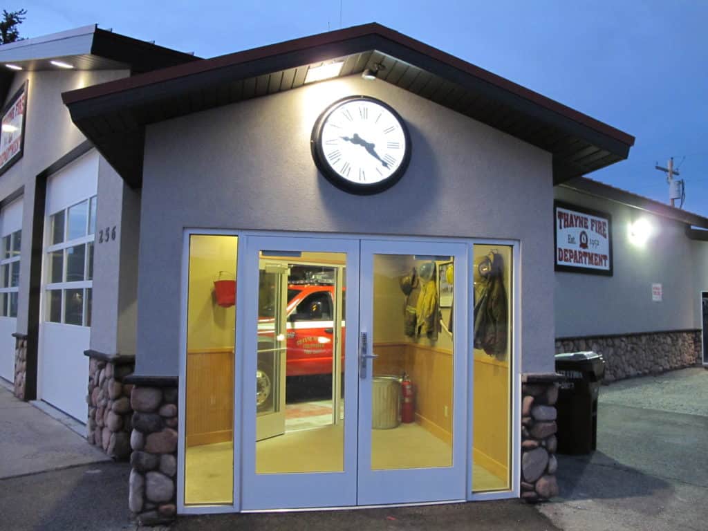 Canister 36-inch Clock Fire Station illuminated fully automatic by Lumichron